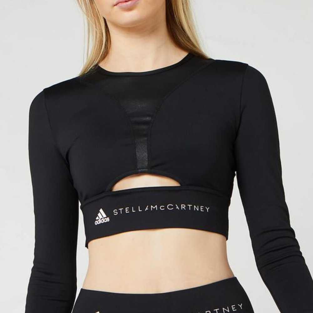 BNWOT Adidas by Stella McCartney Training Long Sleeve Keyhole Cutout Crop Top